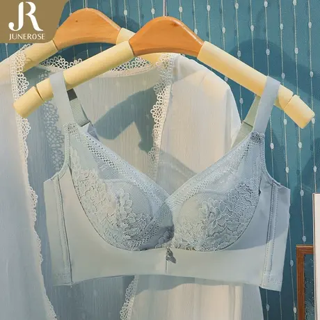 六月玫瑰内衣大胸显小薄款无钢圈乳胶抑菌文胸女收副乳防下垂新款商品大图
