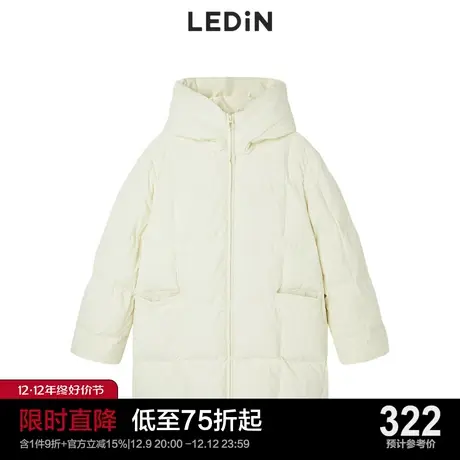 乐町带帽长款羽绒服2022冬季新款连帽羽绒C5ACC4905图片