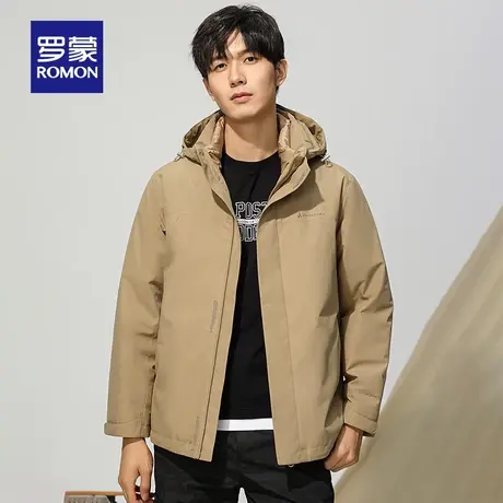 【鹅绒+石墨烯】罗蒙男士短款羽绒服2023冬季可拆卸内胆休闲外套图片
