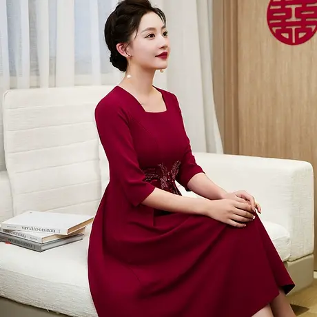 新娘喜妈妈装小个子婚宴礼服参加婚礼喜婆婆高贵敬酒秋装结婚十一图片