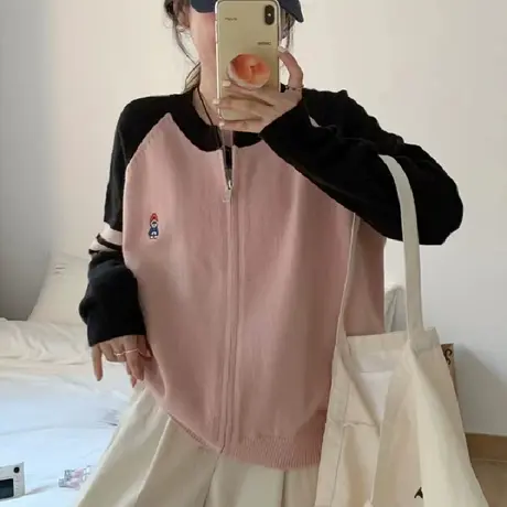 春装粉色针织开衫2024年新款早春毛衣外套女初春穿搭别致绝美上衣图片