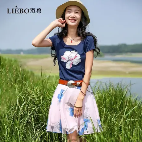 裂帛简约民族刺绣显瘦短袖T恤女夏季设计感舒适休闲百搭大码上衣商品大图