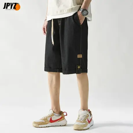 男士牛仔短裤夏季薄款潮流宽松休闲外穿潮牌炸街帅气百搭五分中裤商品大图