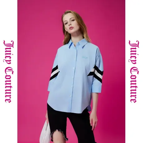 Juicy Couture橘滋秋季装女女装年新款海盐少女刺绣撞色衬衫商品大图