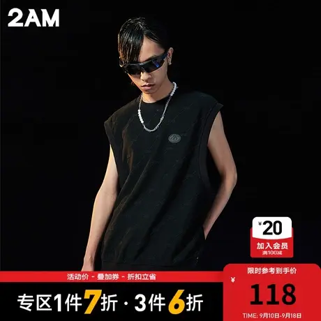 卡宾潮牌2AM宽松无袖背心马甲街头潮酷商品大图