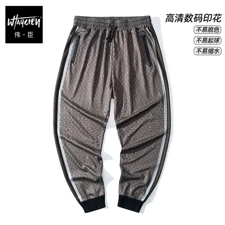 伟臣潮牌大码男装秋冬新品男士休闲长裤胖子加肥加大宽松小脚裤男商品大图