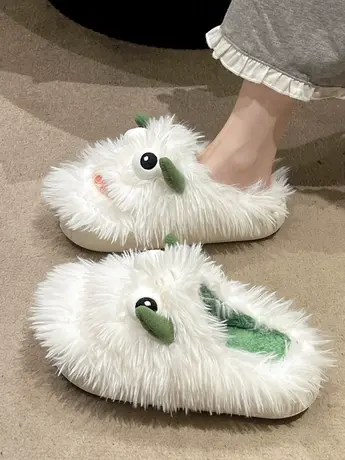 包头棉拖鞋女2023年秋季新款可爱室内家用加绒保暖毛绒厚底毛毛拖商品大图