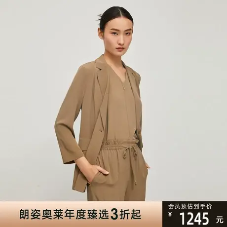LANCY/俪雅休闲高级格纹西装职业套装夏季新款女短外套西服女图片