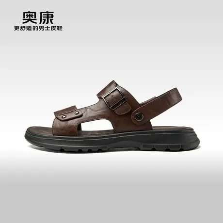 奥康男鞋夏季新款流行时尚沙滩鞋男运动休闲舒适凉鞋简约搭扣图片