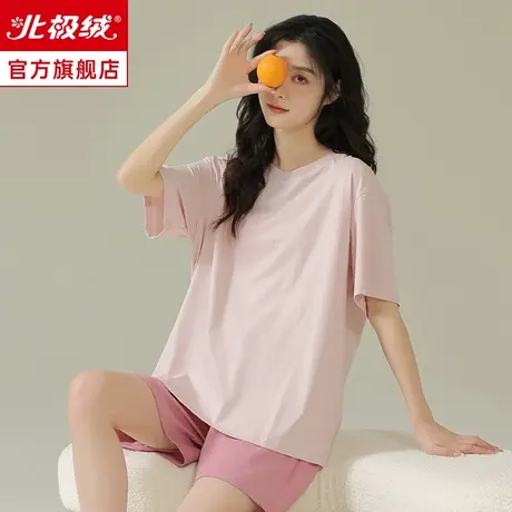 睡衣女夏天莫代尔新款短袖短裤两件套夏季薄款可外穿女士家居服商品大图
