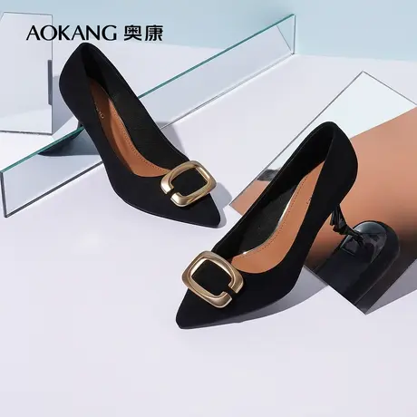 【门店发货】奥康女鞋 2022秋季新款女士尖头高跟鞋细跟商务正装图片