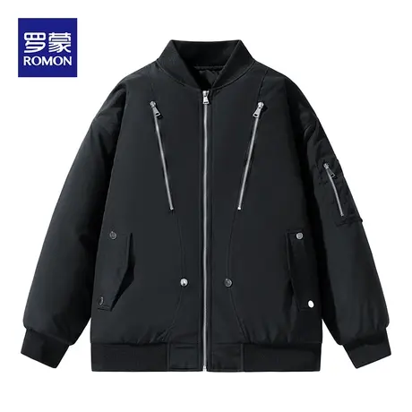 罗蒙棉服男士棒球领冬季棉衣2023新款加厚保暖短款工装外套男棉袄图片
