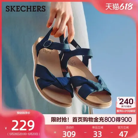 斯凯奇女鞋时尚蝴蝶结设计休闲凉鞋轻量舒适沙滩鞋2025年夏季新款图片