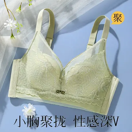 梦芭蒂小胸聚拢显大调整型内衣女无钢圈收副乳防下垂蕾丝文胸罩商品大图