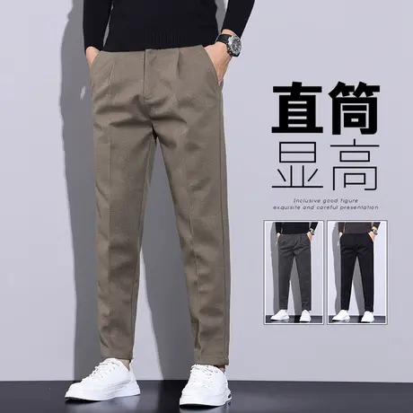 宽松直筒男士秋季九分休闲裤子秋冬款男装商务正装西裤秋天西装裤商品大图