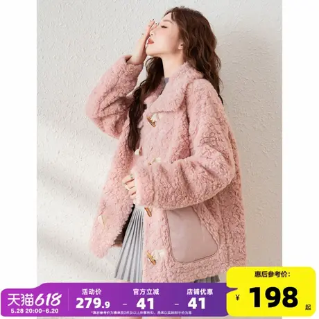 唐狮2025年春装新款仿兔毛加厚保暖外套女宽松高级感仿羊羔毛大衣商品大图