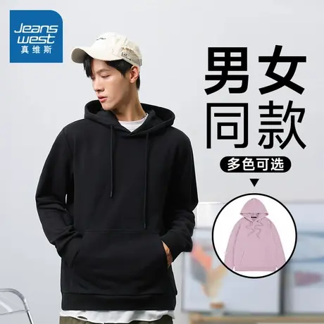 LA真维斯情侣装卫衣男女同款宽松连帽套头2025春季新款潮流帽衫图片