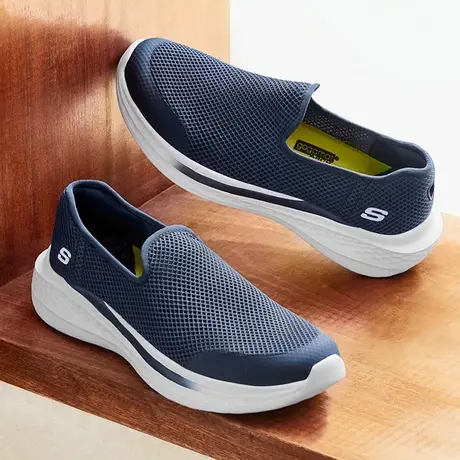 Skechers斯凯奇夏季男鞋网状透气舒适一脚蹬休闲鞋轻质缓震健步鞋商品大图
