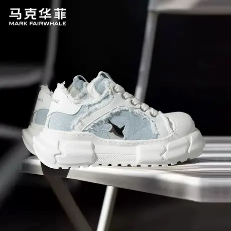 马克华菲正品板鞋男潮牌痞帅小众原创透气厚底增高帆布潮鞋商品大图