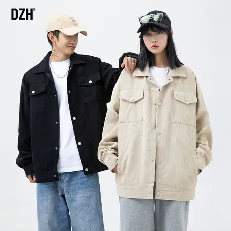 男士休闲灯芯绒外套高街美式情侣痞帅男装新款翻领工装夹克男秋季商品大图