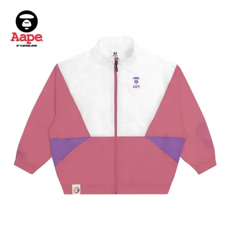 Aape女装秋冬猿颜字母刺绣撞色拼接拉链风衣休闲外套7432XXG商品大图