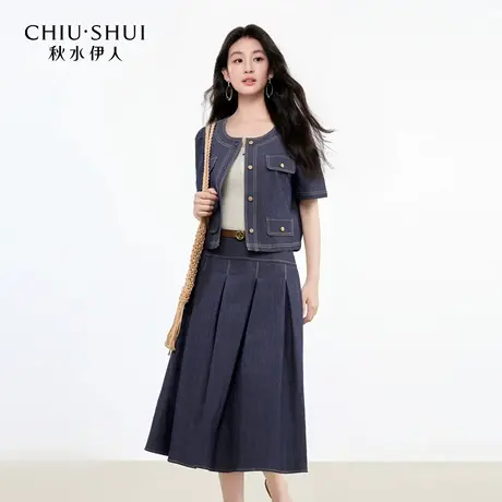 秋水伊人仿牛仔外套女 2025夏季新款休闲今年流行女装短款外套薄图片