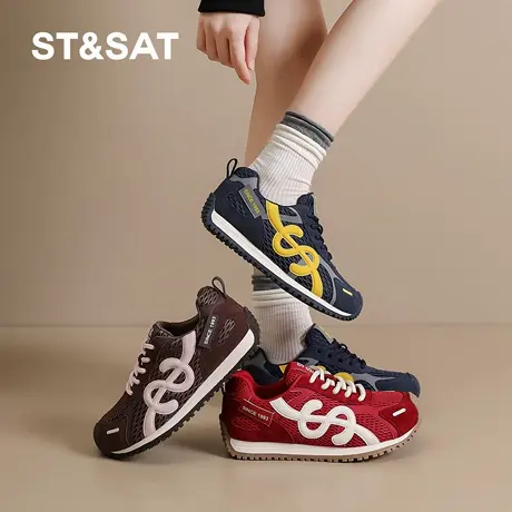 St&Sat/星期六德训鞋女款秋季网面透气休闲运动鞋平底轻便阿甘鞋商品大图