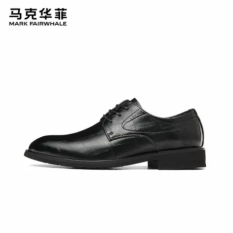 马克华菲男鞋正装皮鞋2025新款真皮商务新郎鞋增高耐磨结婚德比鞋商品大图