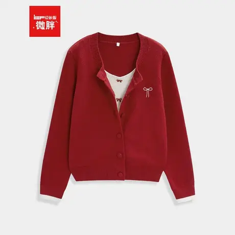 IEF/爱依服【微胖】大码女装2025秋冬新款甜美少女风百搭毛织上衣商品大图