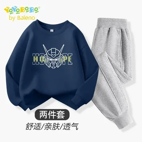 班尼路YBB系列男童套装春秋儿童秋季休闲卫衣卫裤两件装男孩秋装商品大图