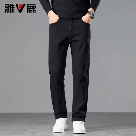 雅鹿宽松舒适直筒牛仔裤2026春夏新款青年纯色潮男百搭高级感长裤商品大图