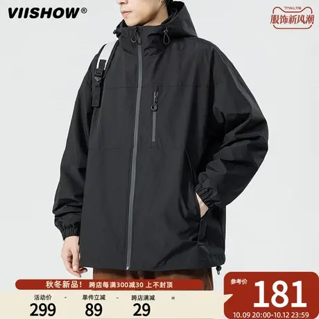 VIISHOW三合一冲锋衣男秋冬季宽松保暖工装棉服潮牌休闲连帽夹克商品大图