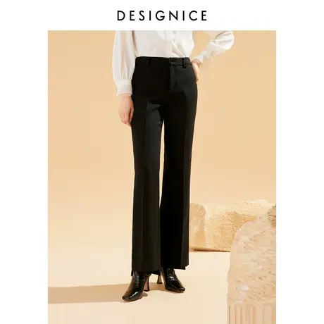 商场同款迪赛尼斯冬季新款时尚气质高腰微喇休闲拖地裤女士商品大图