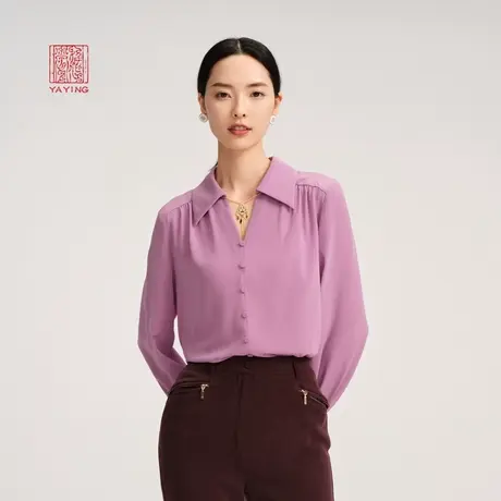 [杜鹃同款]EP雅莹高端系列 肩部压褶桑蚕丝衬衫 商场同款2107A图片