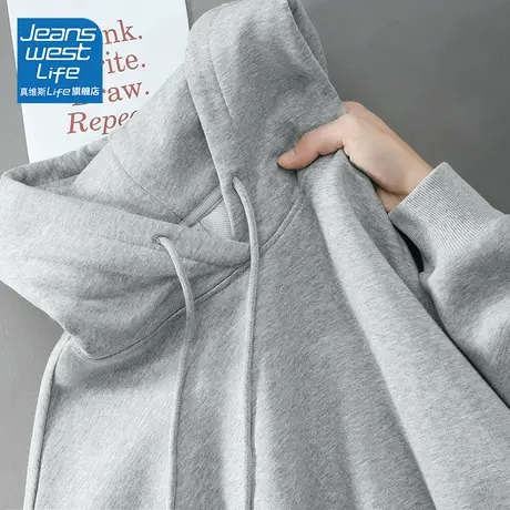 真维斯LIFE连帽卫衣女2023新款爆款女装休闲宽松显瘦oversize外套商品大图
