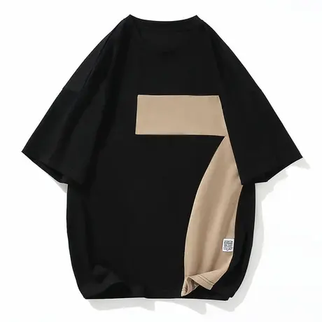 2023夏季新款圆领短袖男士t恤纯棉宽松潮流个性潮牌打底衫上衣服T商品大图