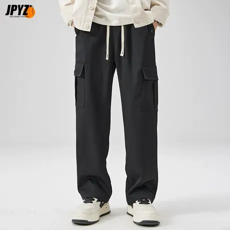 裤子男款春秋季休闲复古多口袋工装裤潮流直筒男士阔腿运动长裤商品大图
