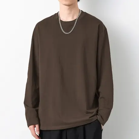 260g重磅纯棉t恤男长袖秋冬圆领纯色内搭打底衫美式宽松全棉秋衣商品大图