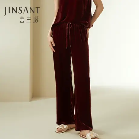 桑蚕丝丝绒秋冬神裤】无侧缝休闲长裤女士新品金三塔图片