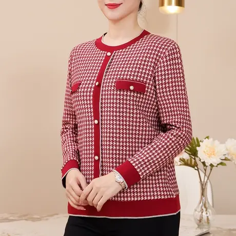 妈妈洋气新款小香风外套中年女装秋冬高贵上衣中老年秋装短款西装图片