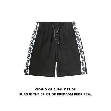 高品质韩版男士短裤休闲松紧裤运动中裤宽松沙滩裤子夏装五分裤男商品大图