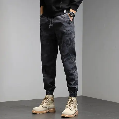 裤子男款夏季百搭工装裤宽松潮流迷彩工装裤九分裤男款夏季工装裤商品大图