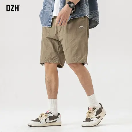 男士卡其色五分裤男夏季休闲运动潮流短裤男款潮牌美式裤子沙滩裤商品大图