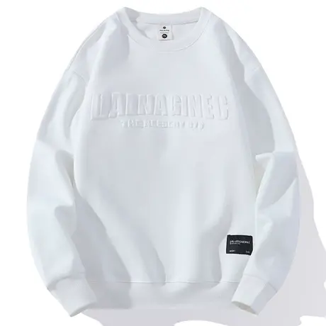 男生圆领长袖打底衫字母运动衫卫衣男款秋季宽松大码情侣内搭衣服商品大图