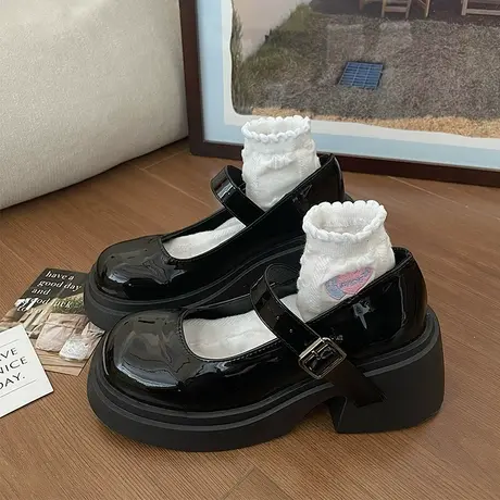 厚底增高小皮鞋高跟玛丽珍鞋女2023春夏季新款学院风jk鞋制服单鞋商品大图