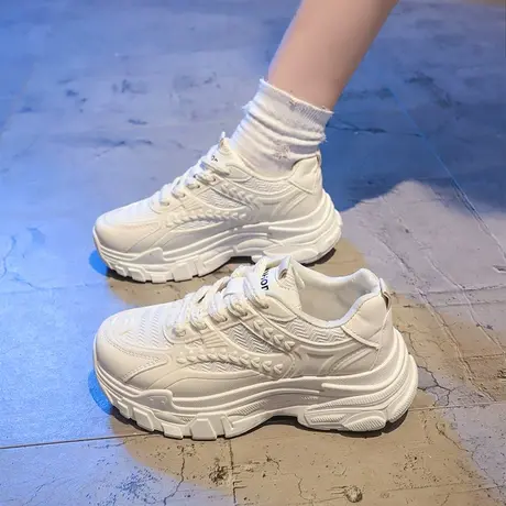 厚底老爹鞋女款2024春季新款复古小白时尚运动春秋港风爆款ins潮商品大图