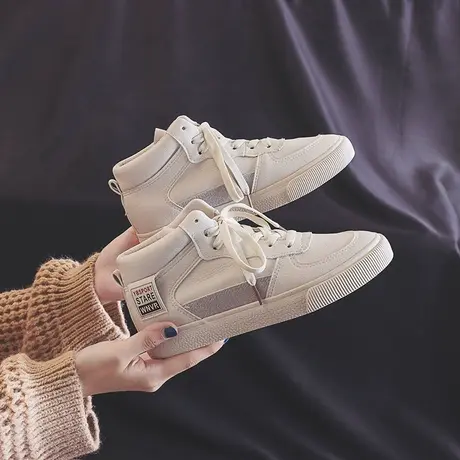 鞋子女2020潮鞋秋季新款韩版ulzzang板鞋子百搭学生平底秋鞋高帮商品大图