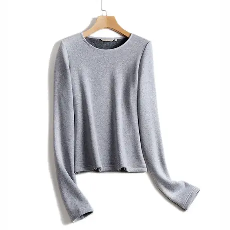 加长袖子不倒绒女保暖内衣内搭加绒加厚上衣秋衣一体绒打底衫冬商品大图