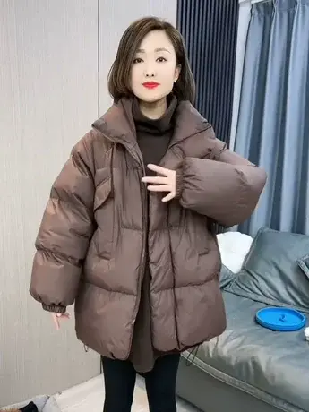 欧货重磅秋冬季新款女装2023高级设计感羽绒棉服外套小众穿搭棉衣商品大图