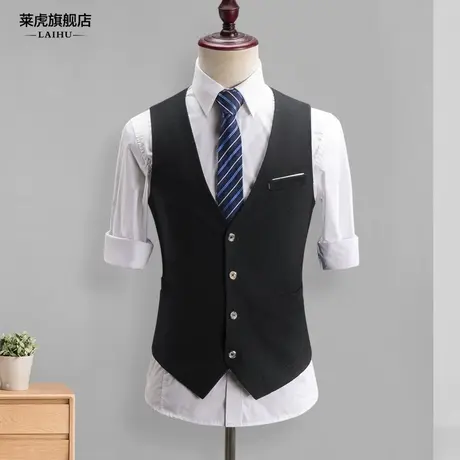 春秋季西装马甲男士韩版修身商务职业装时尚坎肩伴郎团马夹男背心商品大图